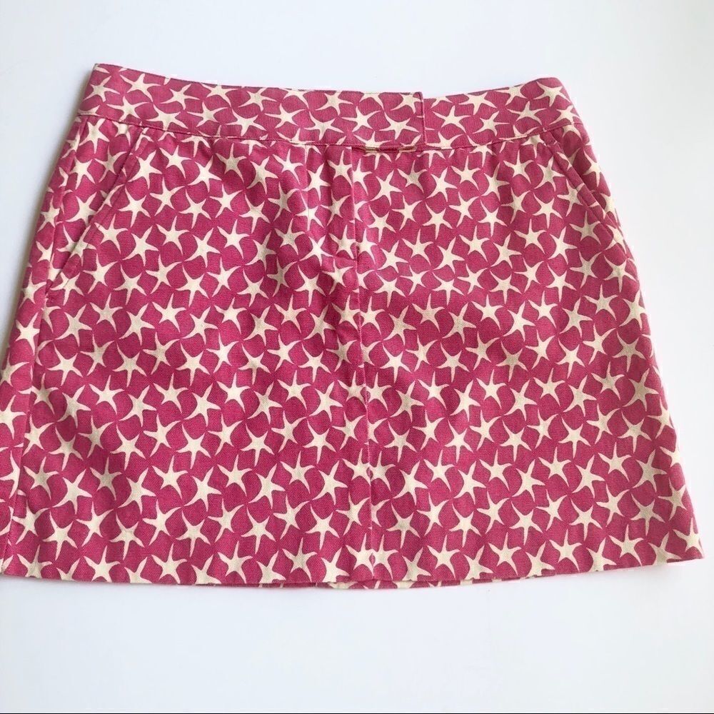 J. CREW PINK STARFISH COTTON SKIRT